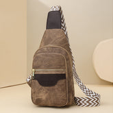 Sac de poitrine en cuir souple Sac à bandoulière rétro
